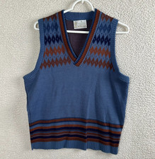 Kings Road Sears Mens M Fits S Vnt 70's MOD Collegiate Sweater Vest