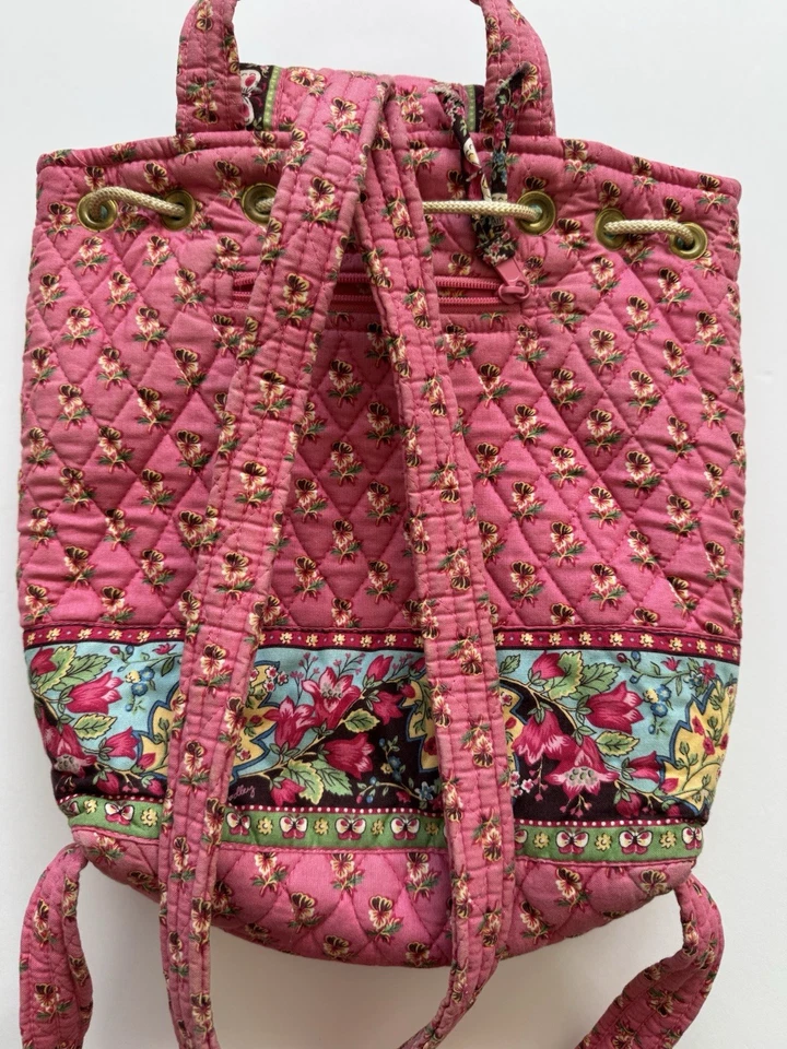 Mochila Vera Bradley Provincial Roja a Presión Mediana Bolso Retirado Acolchado Foto 4 de 4