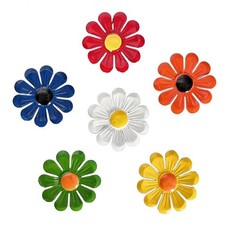 QGH Metal Flower Wall Art for Garden Fence &ndash; 6 9.5cm x each, multicolor