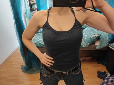 Mango Mng Top XS S Blau Gestreift Gut Erhalten