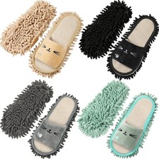 4 Pairs Washable Mop Slippers Microfiber Funny Mop Shoes Floor Cleaning Slipp...