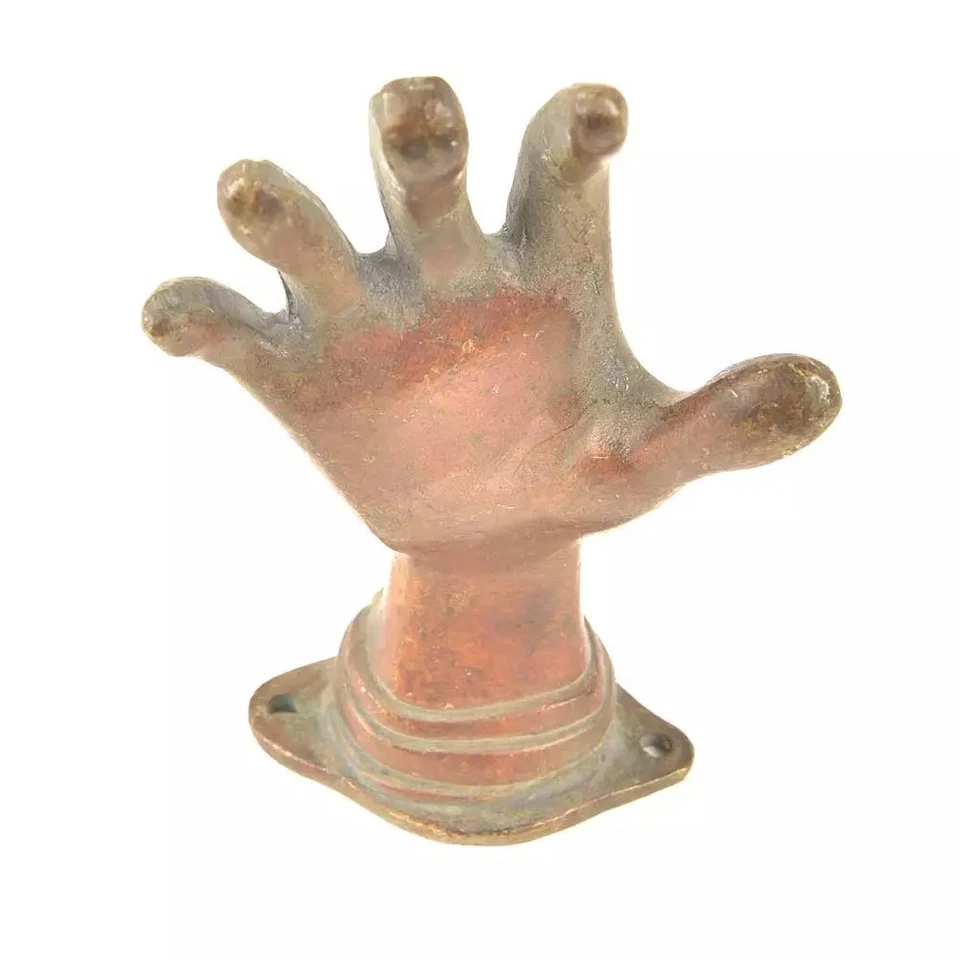 2件套古董外观黄铜手门拉门把手红色Patina — 第 3/3 张图片