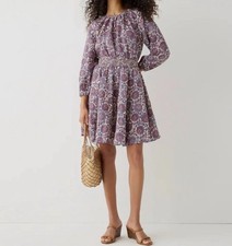 J. Crew Size XS Palermo Floral Bouquet Smocked Waist Dress Garden Party Autumn