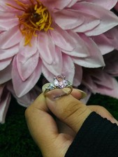 Three Stone Malaya Garnet Ring 925 Sterling Silver Gift For Her Engagement Ring.