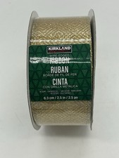 Kirkland Signature Wire Edged 50 Yards 2 3/4" Gold Ribbon NEW