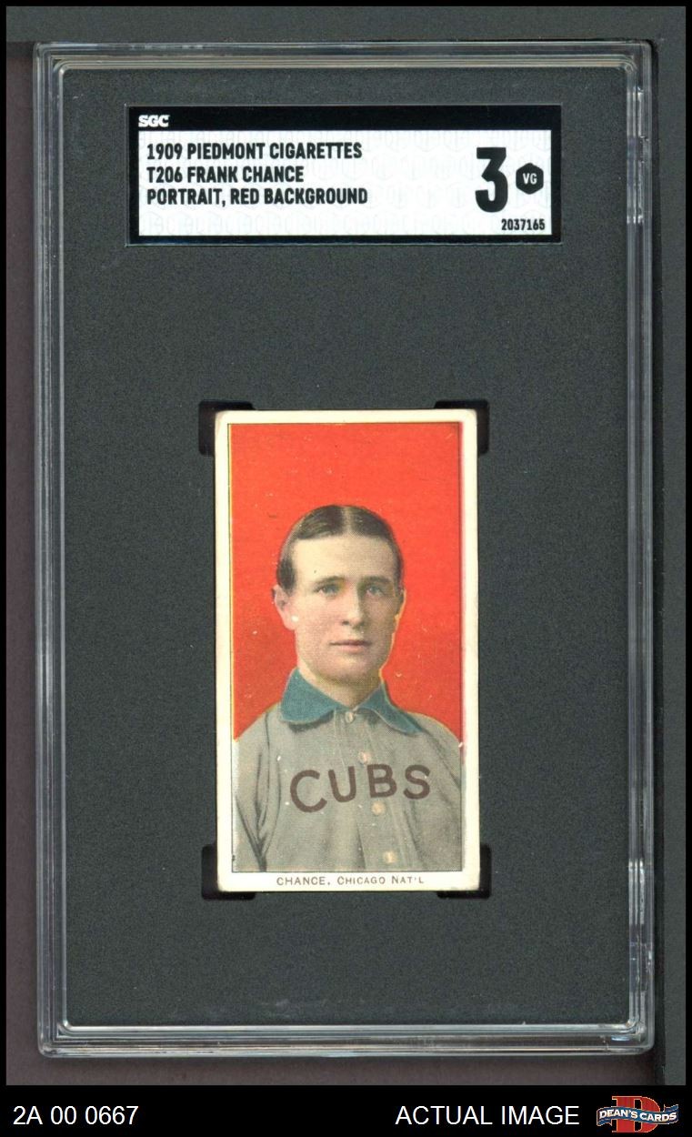 1909 T206 Frank Chance Red Cubs HOF VARIATION SGC 3 - VG