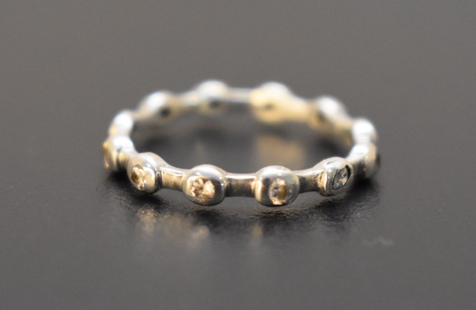 SILPADA ROUNDABOUT BEZEL-SET CZ STACK RING 925 ST… - image 1