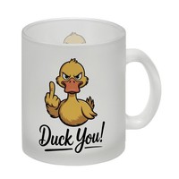 Mittelfinger Ente Duck You Glas Tasse