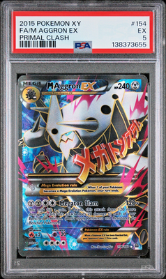 PSA 5 2015 Pokemon XY Primal Clash Full Art M Mega Aggron EX 154