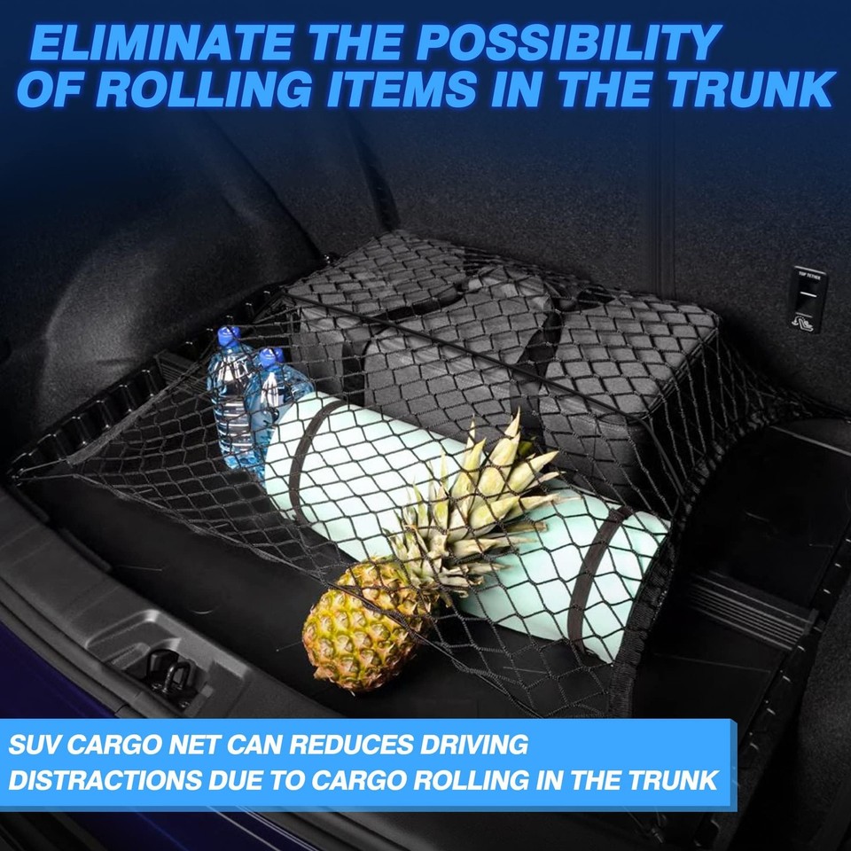 Cargo Net 41 x 30 Inch Elastic Mesh Auto Trunk Organizer SUV Truck ...
