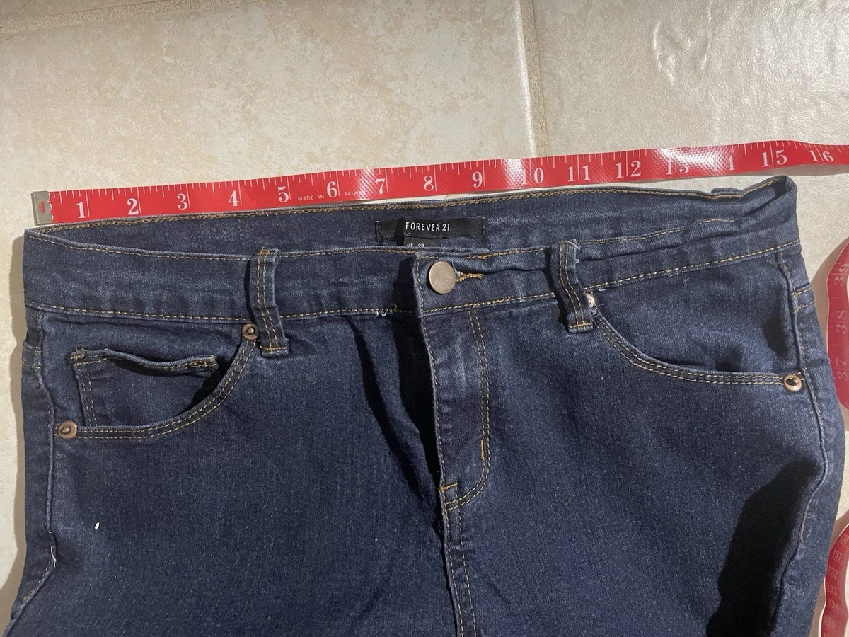 Pantalones de mezclilla ajustados Forever 21 lavado oscuro para mujer talla 28 elásticos