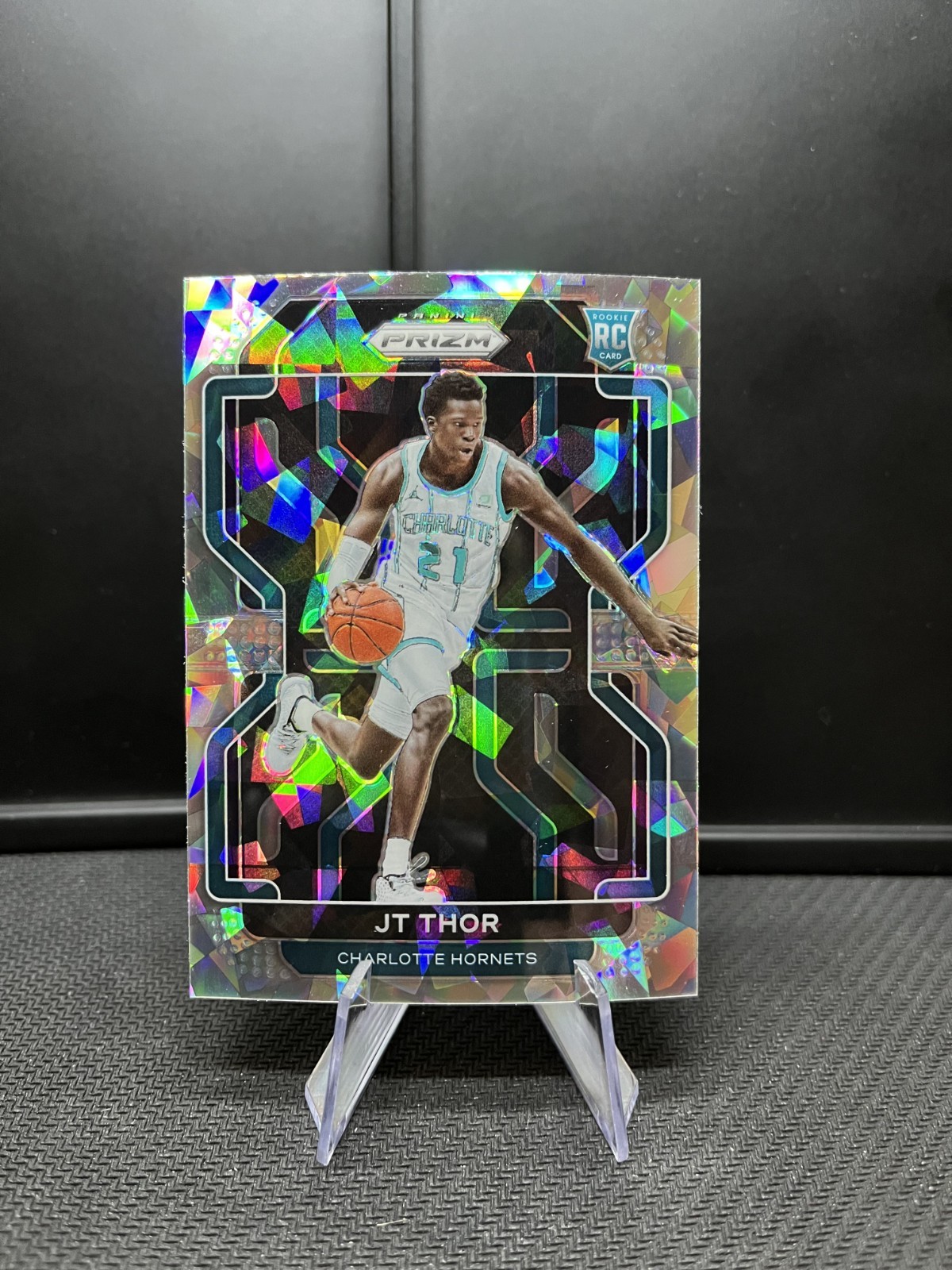 2021-22 Panini Prizm JT Thor Silver Cracked Ice Rookie Card #272 Hornets (RC)