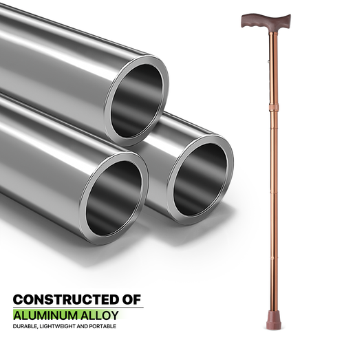 Foldable Walking Cane Adjustable Height Non-slip Aluminum Bronze Walking Stick - Picture 7 of 11