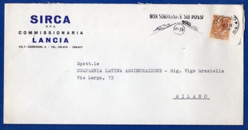 ITALIA - BUSTA  TARG.  DOSSI AFFRANCATA 30 L. SIRACUSANA da MILANO il 18-2-1968 - Afbeelding 1 van 1