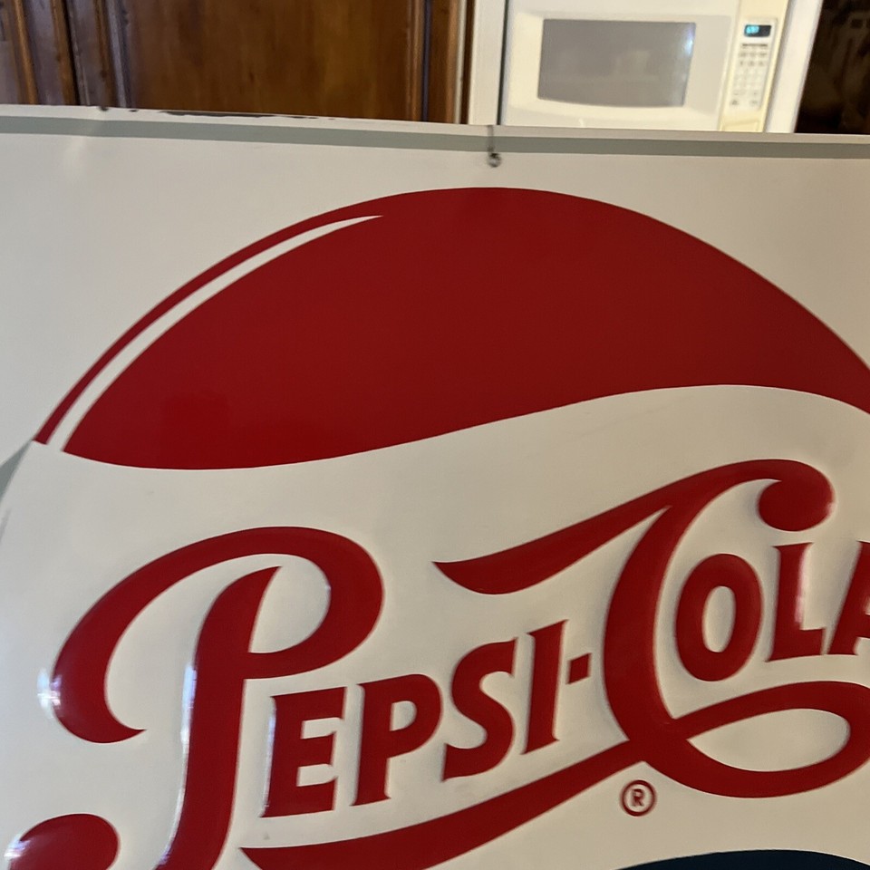 Vintage 1950s-1960's PEPSI COLA Bottle Cap Sign Metal 25”x25” OEM | eBay