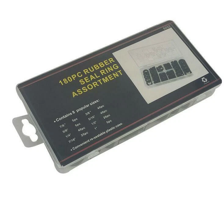 Juego de 180 piezas de kits de juntas de cable de anillo de ojal de goma para automóvil negro Foto 3 de 4