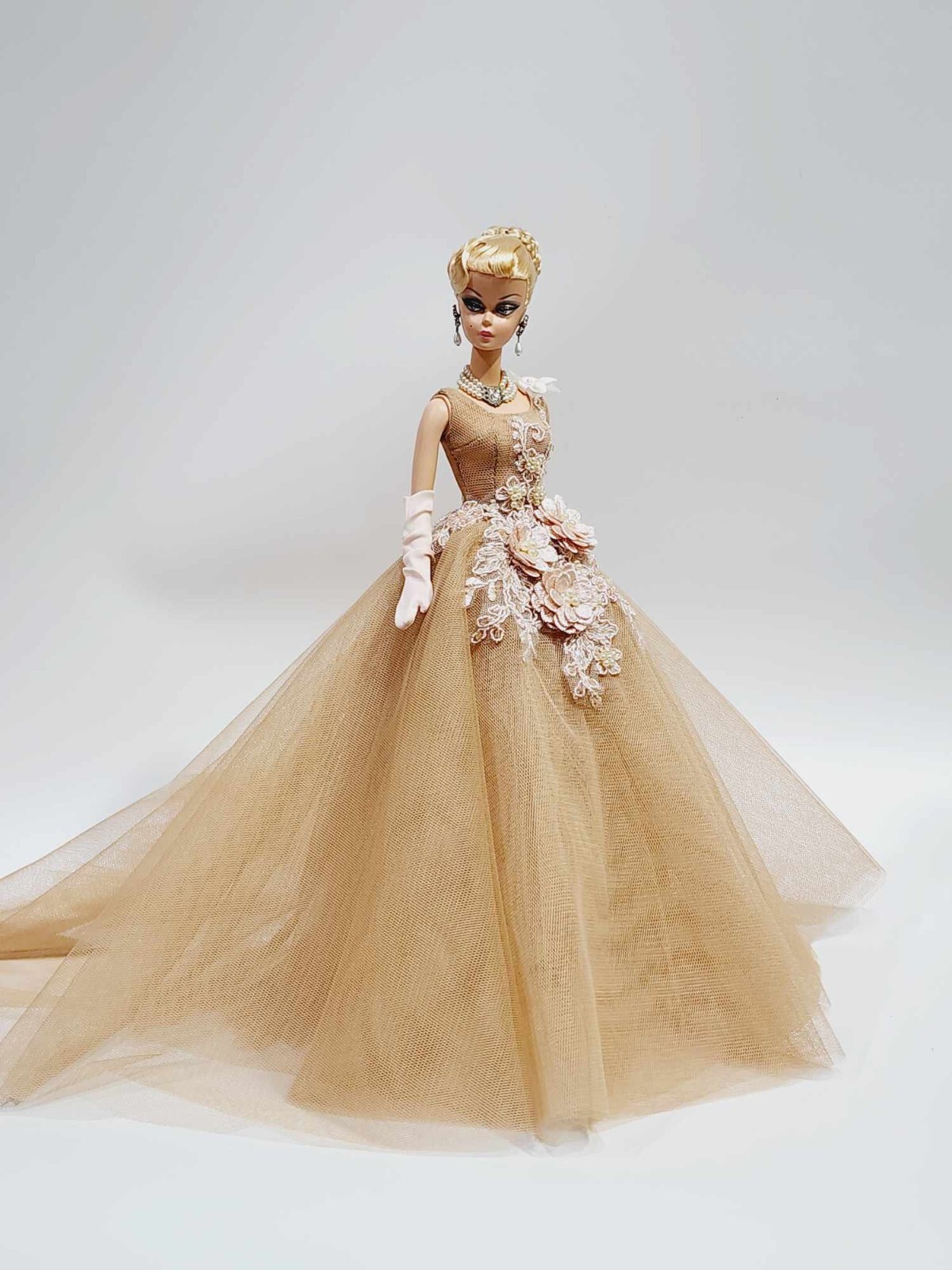 Handmade Silk Stone Barbie Dress New Model-image