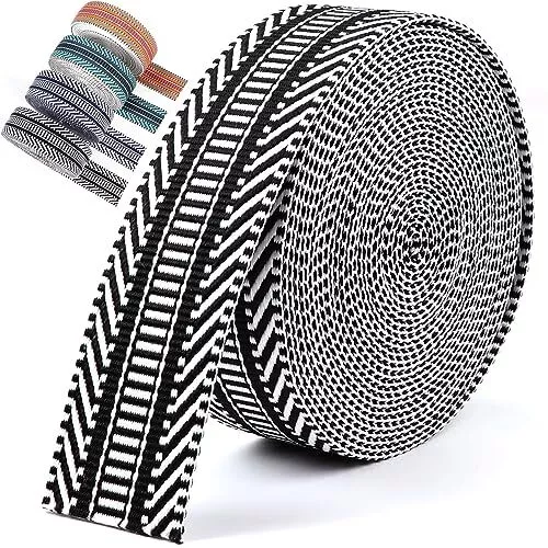 Nylon Webbing 1.5 inch -6 Yards Black Jacquard Cotton Webbing -Straps Seat  Be