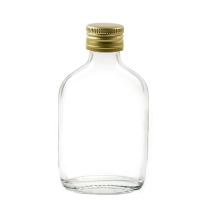 36 x 50 ml kleine Mini Glas Flachmann Flaschen für Hochzeit Gastgeschenke Goldkappen enthalten