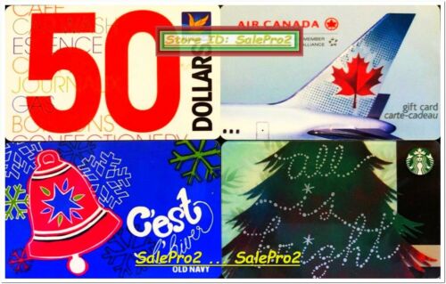 4x STARBUCKS CHRISTMAS OLD NAVY AIR CANADA ULTRAMAR COLLECTIBLE GIFT CARD LOT - Picture 1 of 2