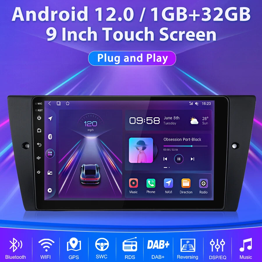 For BMW E90 9" Android 12.0 Car Radio stereo Carplay GPS SAT NAV Bluetooth DAB+ - Image 2 of 4