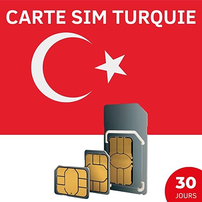 Carte SIM Internet Turquie forfait prépayé 30 jours pour smartphone et routeur de voyage