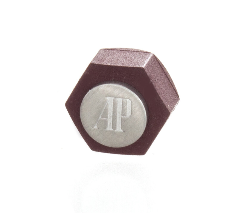 Заводная головка часов Audemars Piguet из нержавеющей стали и каучука бордового цвета, серебро 7 мм