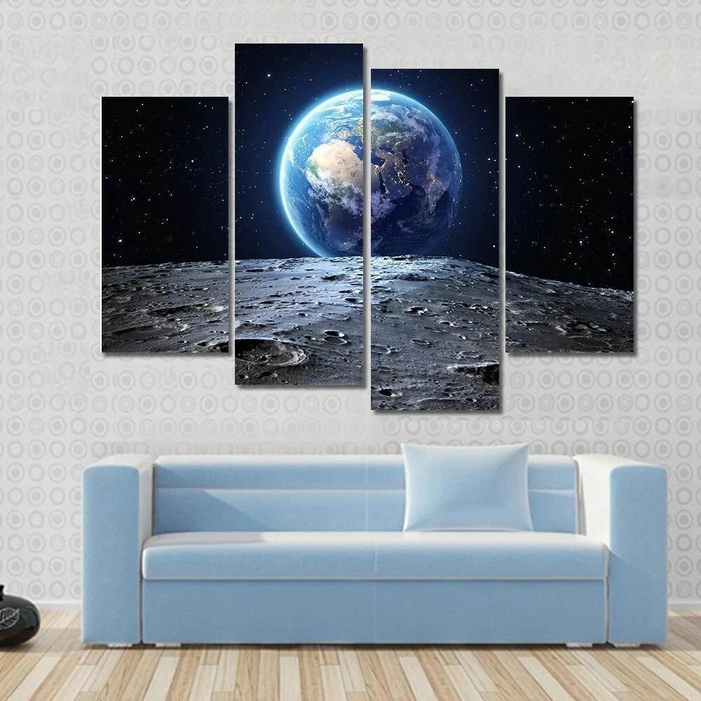 Galaxy View Earth From Moon Surface 4 Piece Panel Canvas Wall Art Photo Decor
Opens in a new window