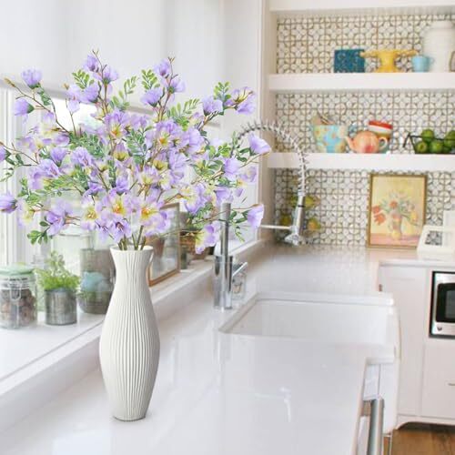 4Pcs Azalea Artificial Flowers Silk Flowers for Decoration, Spring Purple - Picture 3 of 8