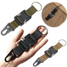 Quick Release Carabiner Clip EDC Gear Tactical Keychain Heavy Duty Metal Buckle