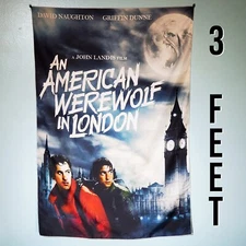 An American Werewolf in London 2x3 foot tapestry 80s horror movie 🌕 werewolves