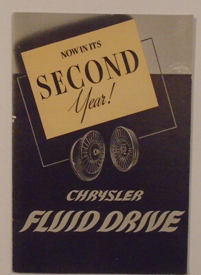 Now In It's Second Year! Chrysler Fluid Drive 1940 sales brochure