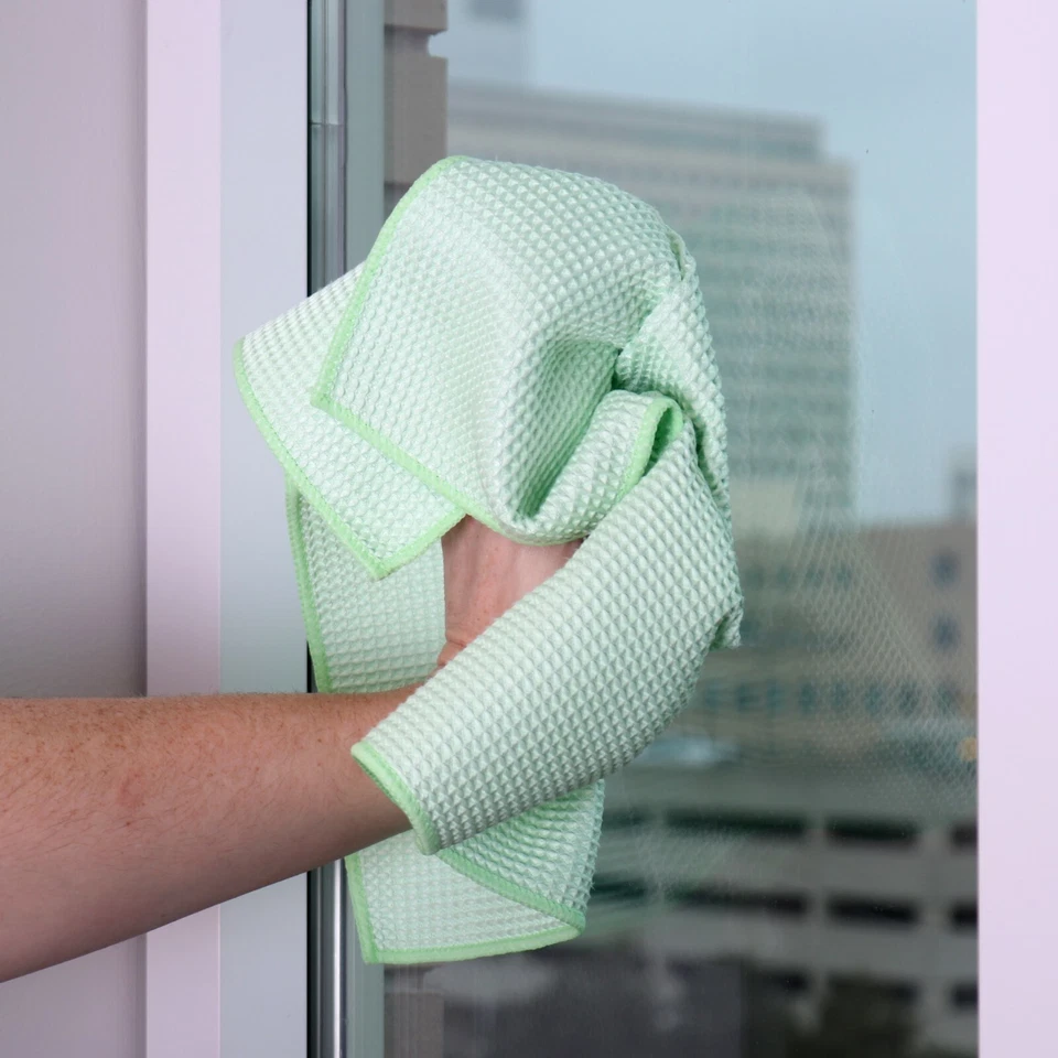 Paquete de 12 paños de limpieza de gofres de microfibra - 16 x 16 colores de tela sin pelusa Foto 3 de 4