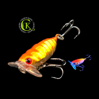 Zikade 4,5cm Topwater Insekten Popper Kunstköder Oberfläche Rapfen Forelle NEW 5