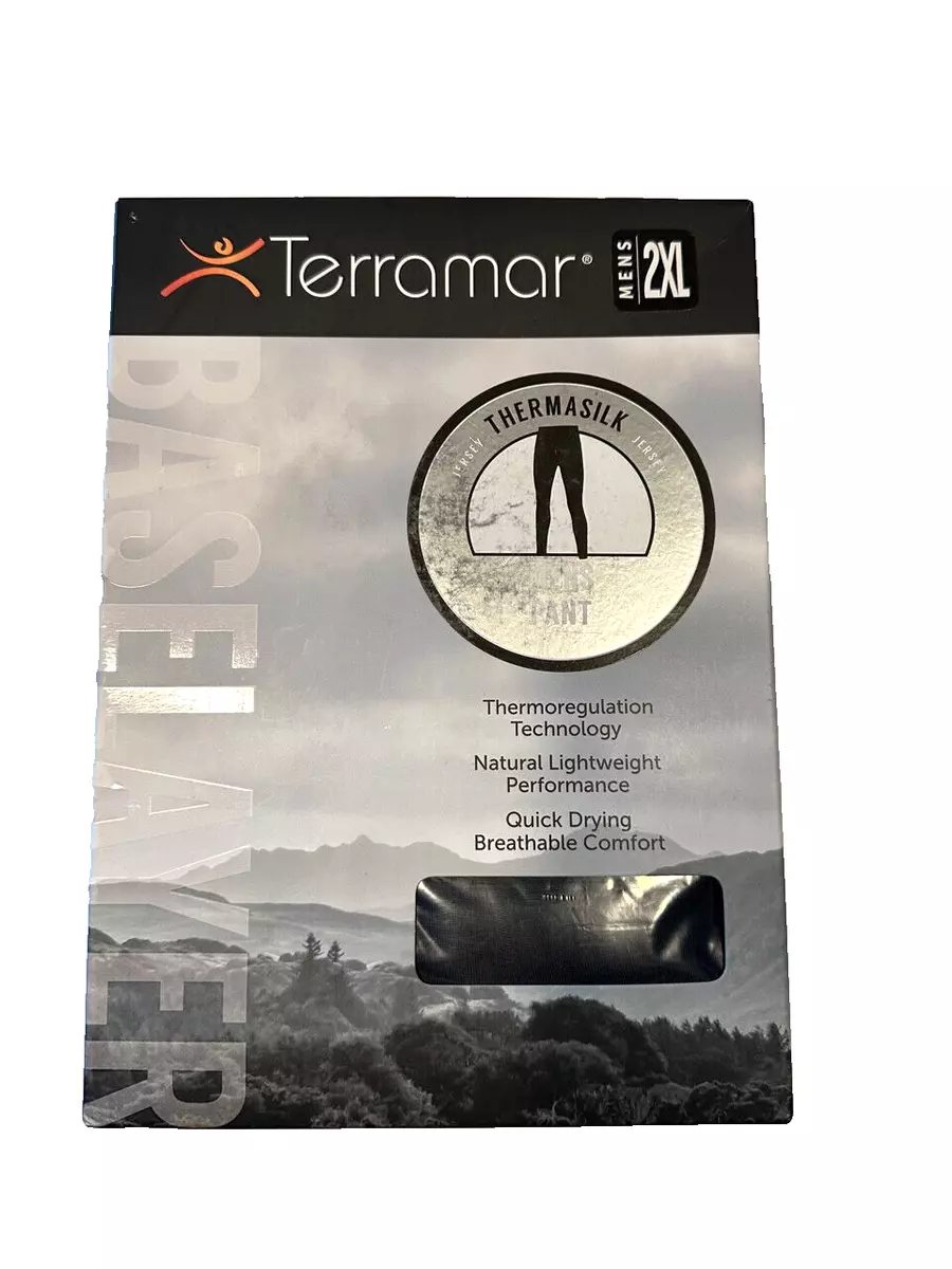 Terramar Men's Thermasilk Base Layer Black Pants 100% Filament