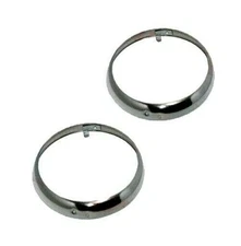 Headlight Retaining Set Chrome Plated Bezel Outer Rim Trim 8" Willys Jeep