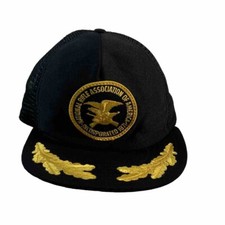 Vintage NRA Snapback Hat Cap Scrambled Eggs Patch Mesh Trucker Black Made USA
