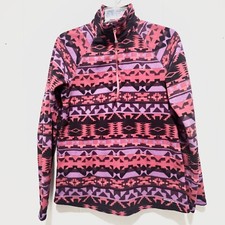 Eddie Bauer Aztec Fleece Quarter Zip Pullover Womens M Southwestern Gorpcore