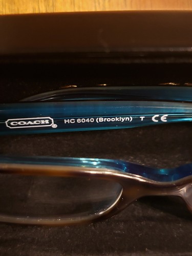 COACH Brooklyn HC6040 5116 Dark Tortoise Teal Demo Lens 52 mm Woman's Eyeglasses - Picture 6 of 7
