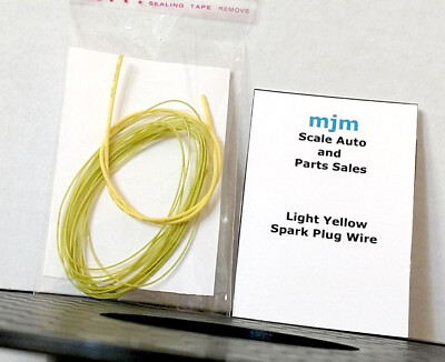 6 Feet Light Yellow Spark Plug Wire 1/24 1/25 Scale With Yellow Boot Material 