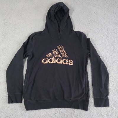 Adidas Badge of Sport Metal Hoodie Black Gold Women's Medium