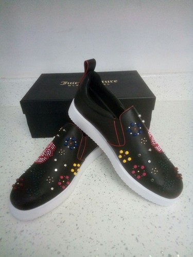 Juicy Couture Women Trainers black Size 6 Uk Brand New studded in multicolored. - Picture 6 of 8
