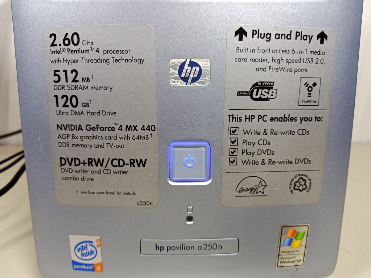Windowsアクセサリー HP pavilion Vintage HP Pavilion a250n Desktop Tower Computer a000 Pentium 4