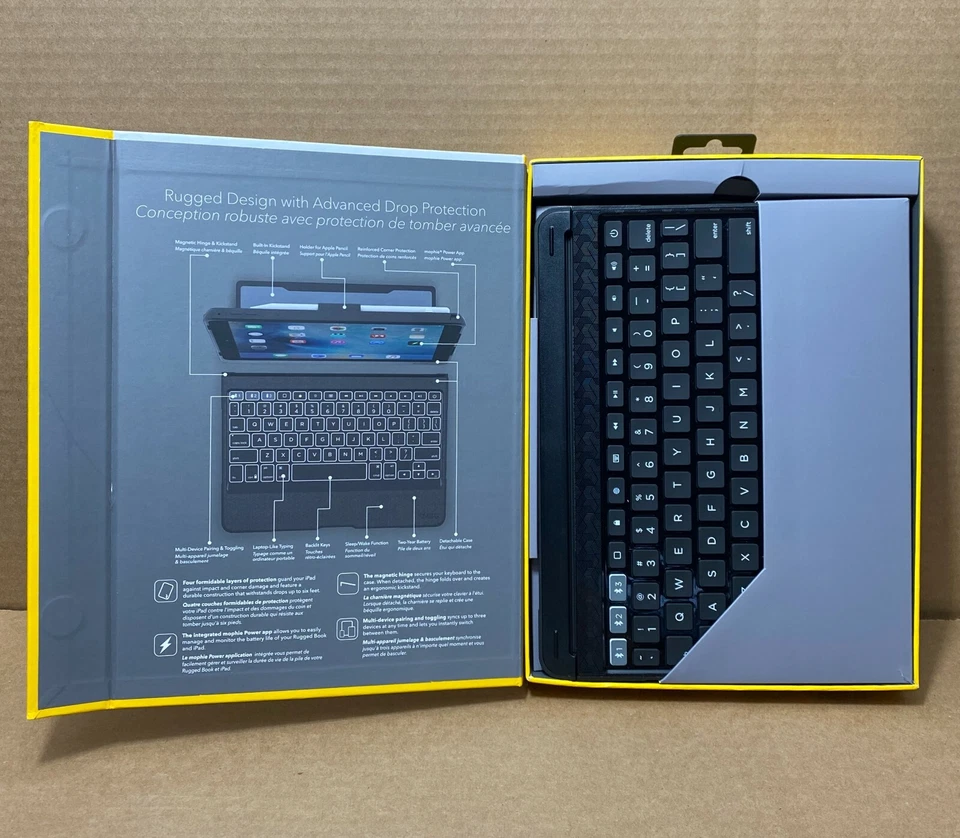 iPad Pro 9.7 Keyboard Case Stand - Zagg Rugged Book Pro Wireless Black - Image 3 of 4