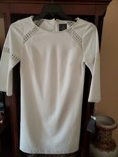 ADRIANNA PAPELL size 4 Dress Zipper Lined White NWT $129