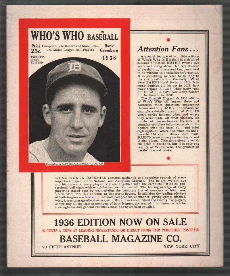 Baseball Magazine 7/1936-Joe Medwick-Joe DiMaggio-Leo Durocher-MLB-pix-info-FN - Image 2 of 2