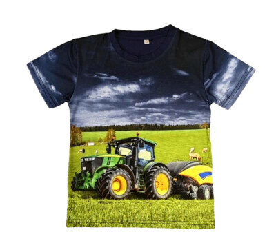 Jungen T-Shirt Traktor Trecker Ballenpresse Fotodruck - Farmer Landwirt H-403