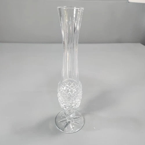 Vtg Waterford Crystal Lismore Alana 9 1/2" Pedestal Footed Bud Vase Cut Glass