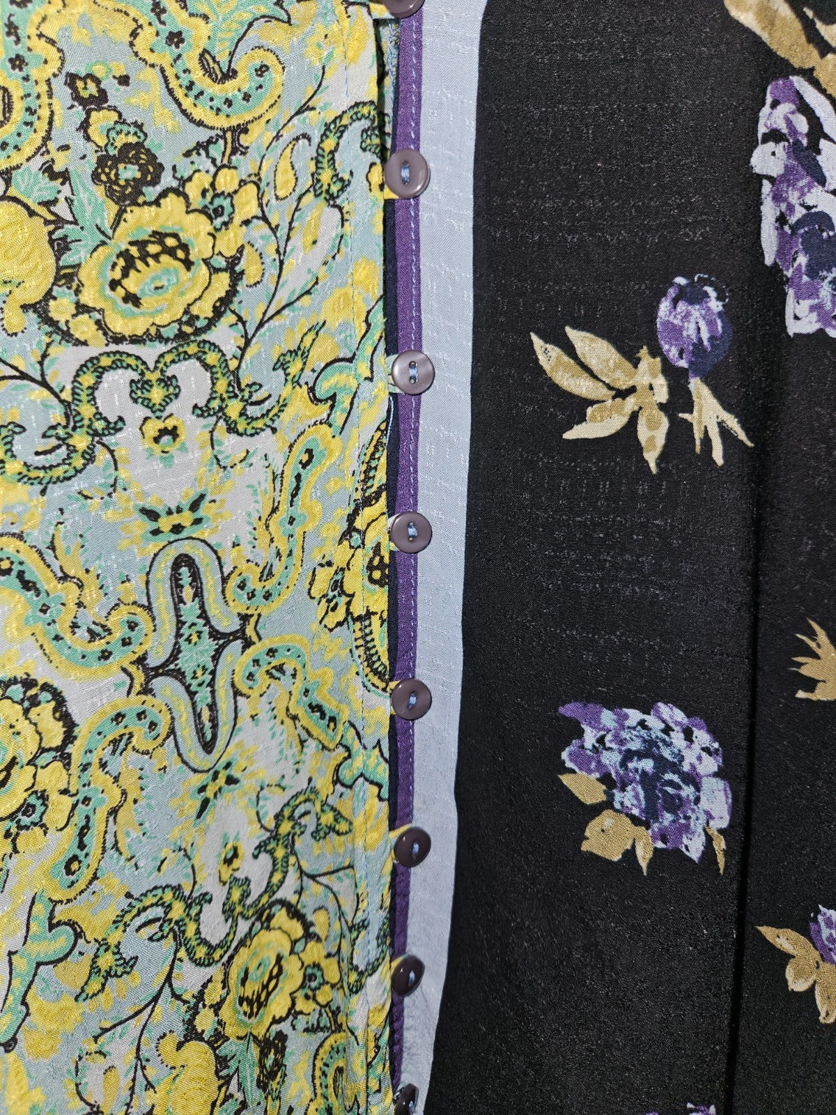 Free People Gemini Patchwork Print Button-Up Blou… - image 9