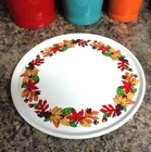 FIESTA WARE HLC USA ~ FALL FANTASY BRIGHTS White Pizza Tray Plate 12" D ~ RARE!